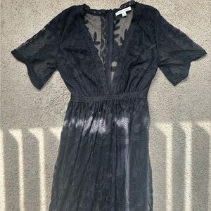 Black Lace maxi dress - size small
